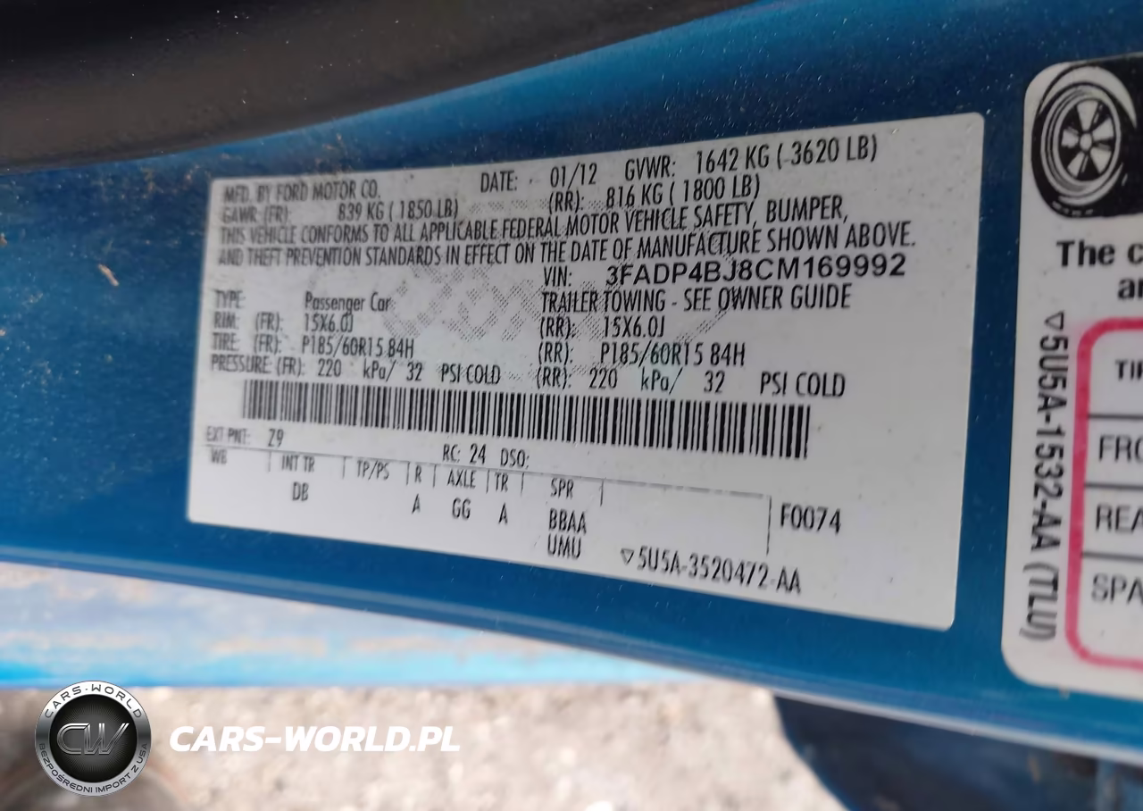 2012 Ford Fiesta Se VIN:3FADP4BJ8CM169992 - 9