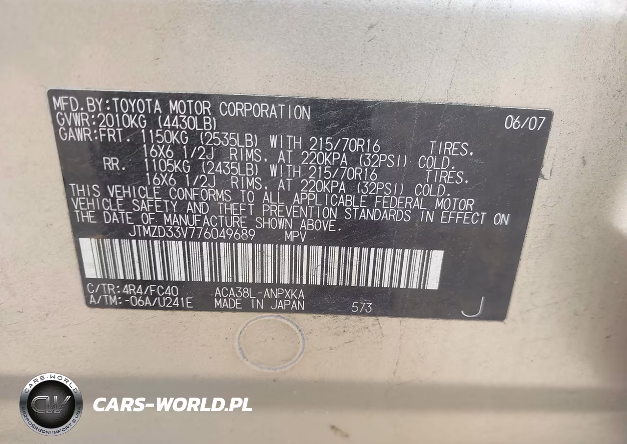 2007 Toyota Rav4 VIN:JTMZD33V776049689 - 9