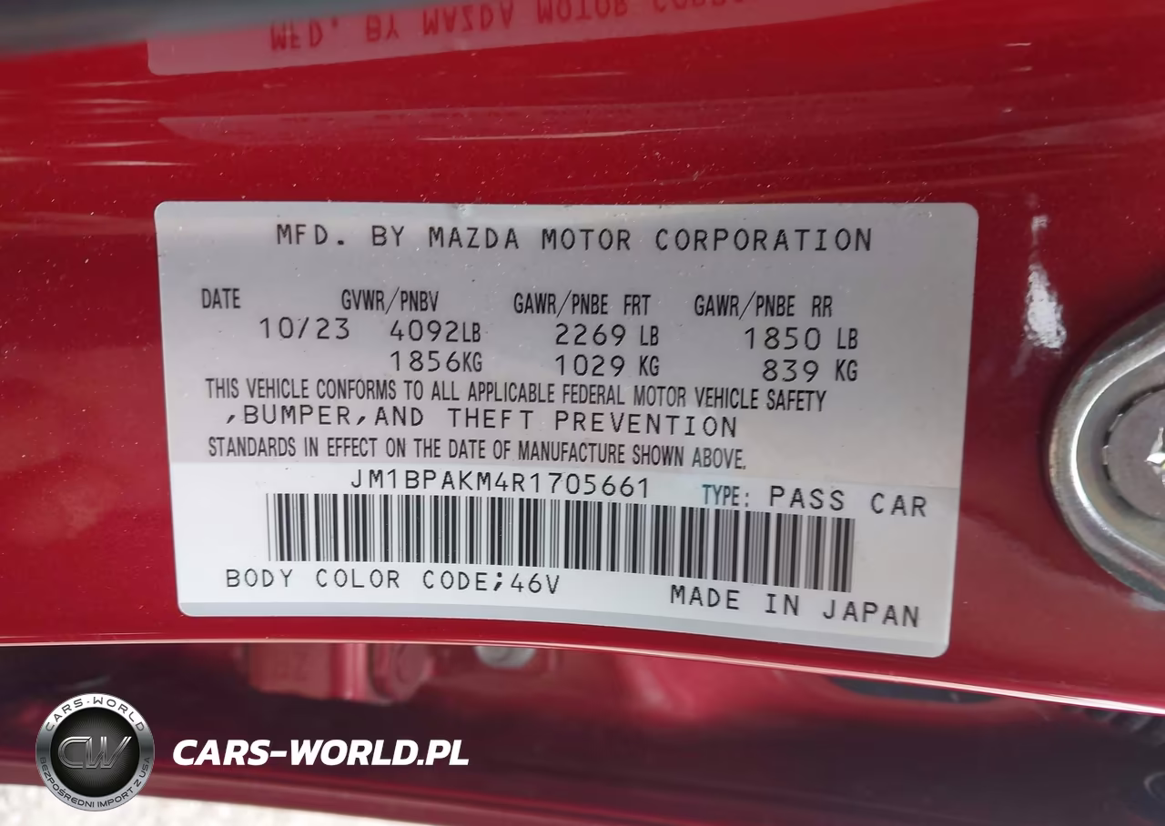 2024 Mazda Mazda3 VIN:JM1BPAKM4R1705661 - 9