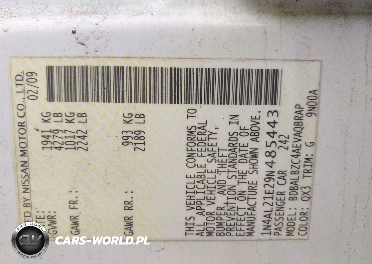2009 Nissan Altima 2.5 S VIN:1N4AL21E29N485443 - 9