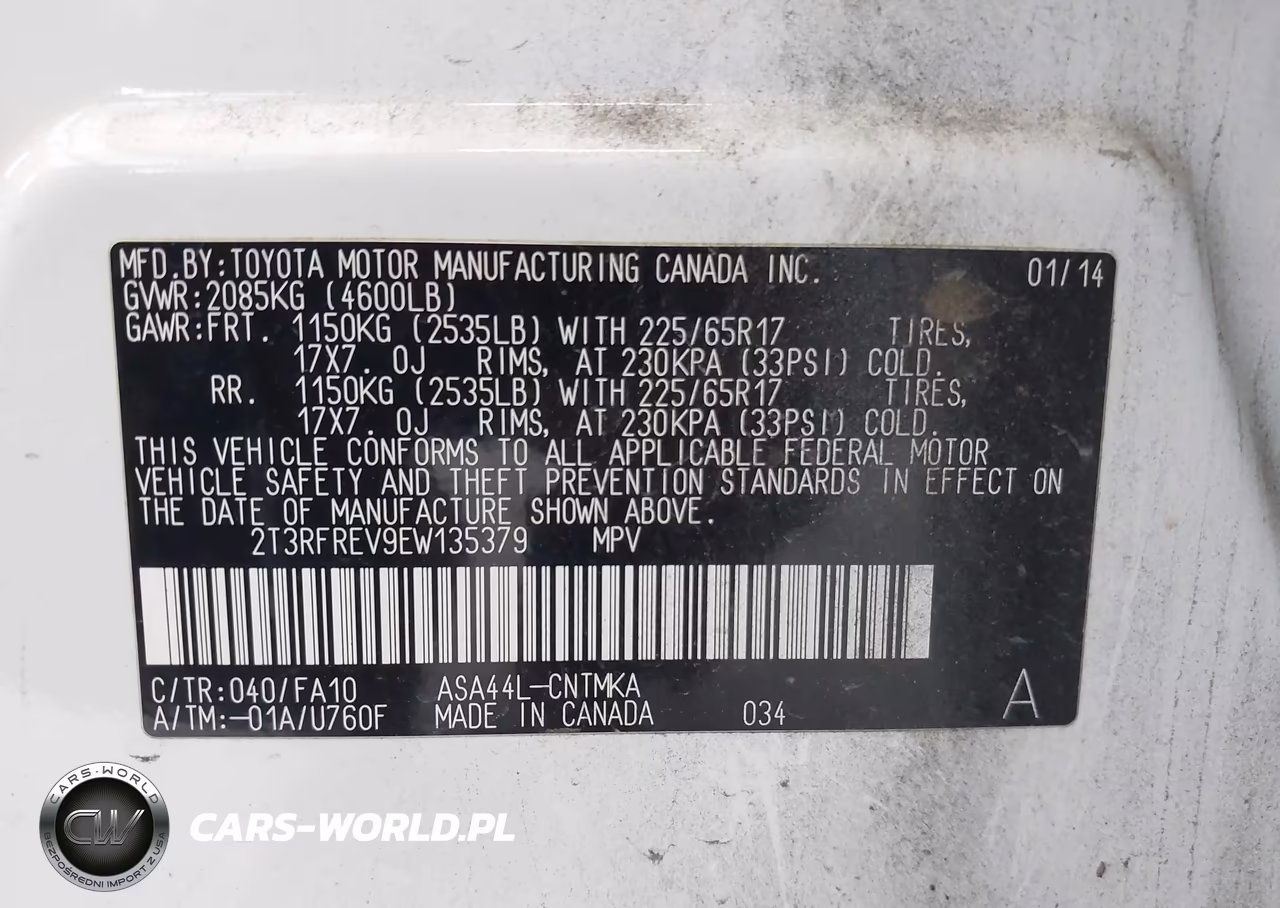 2014 Toyota Rav4 Xle VIN:2T3RFREV9EW135379 - 9