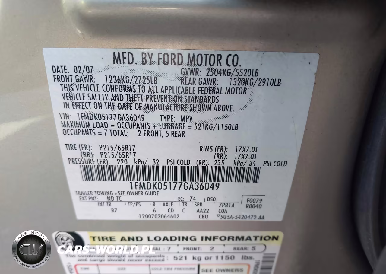 2007 Ford Freestyle Sel VIN:1FMDK05177GA36049 - 9