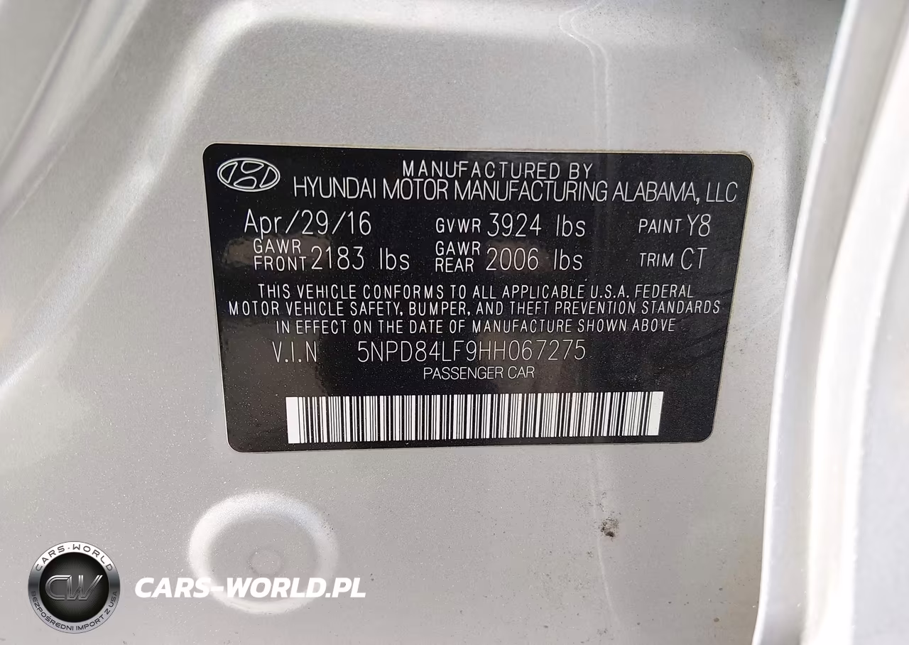 2017 Hyundai Elantra Limited VIN:5NPD84LF9HH067275 - 9