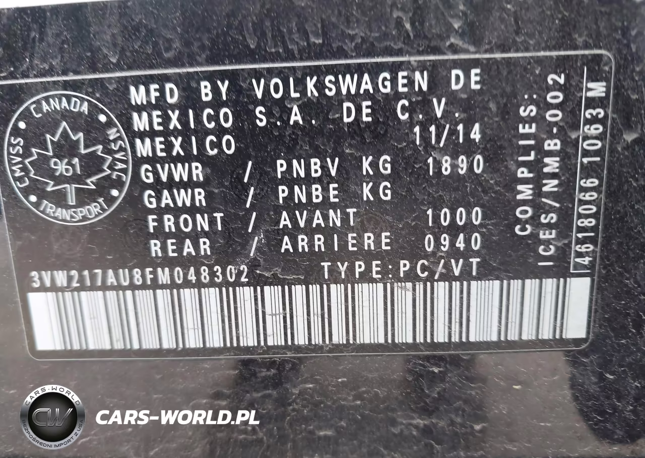 2015 Volkswagen Golf Tsi S 4-Door-Tsi Se 4-Door-Tsi Sel 4-Door VIN:3VW217AU8FM048302 - 9