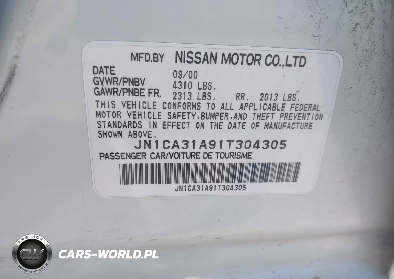 2001 Nissan Maxima Se VIN:JN1CA31A91T304305 - 9