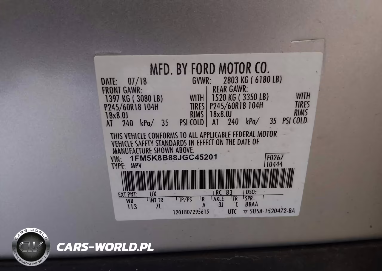 2018 Ford Explorer VIN:1FM5K8B88JGC45201 - 9