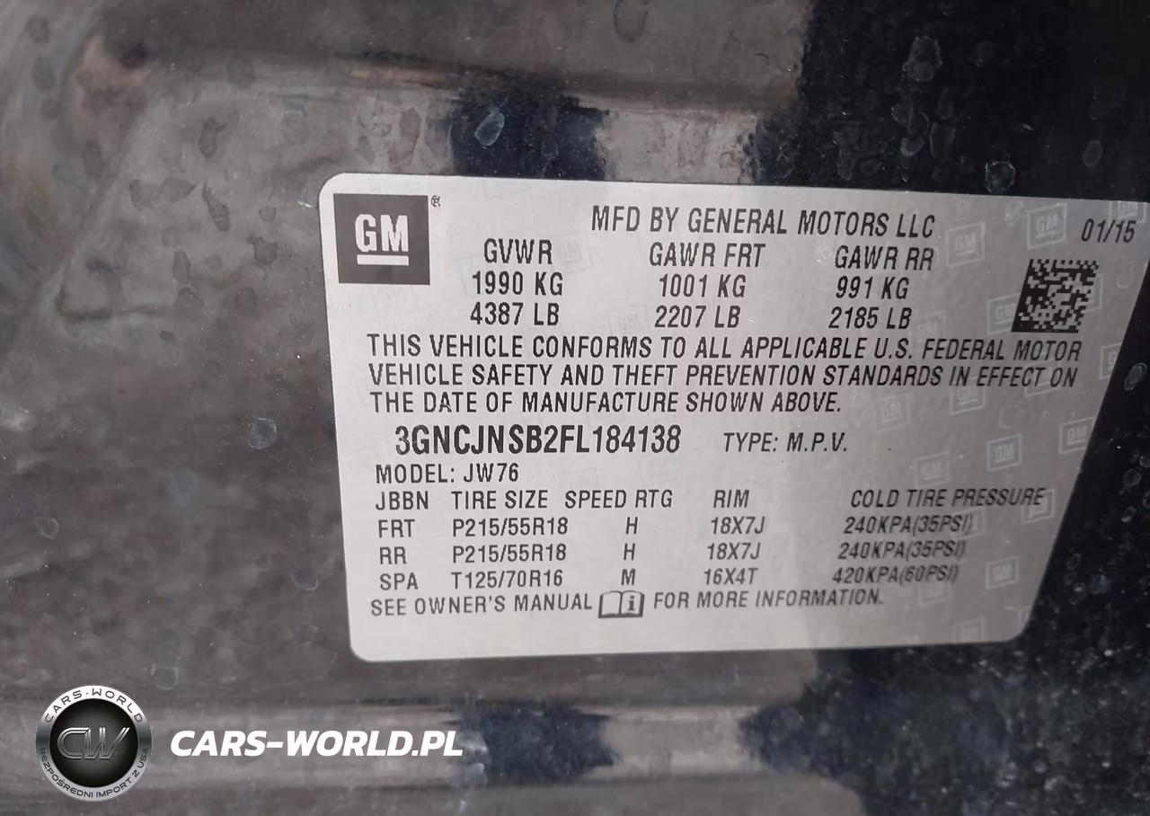 2015 Chevrolet Trax Ltz VIN:3GNCJNSB2FL184138 - 9