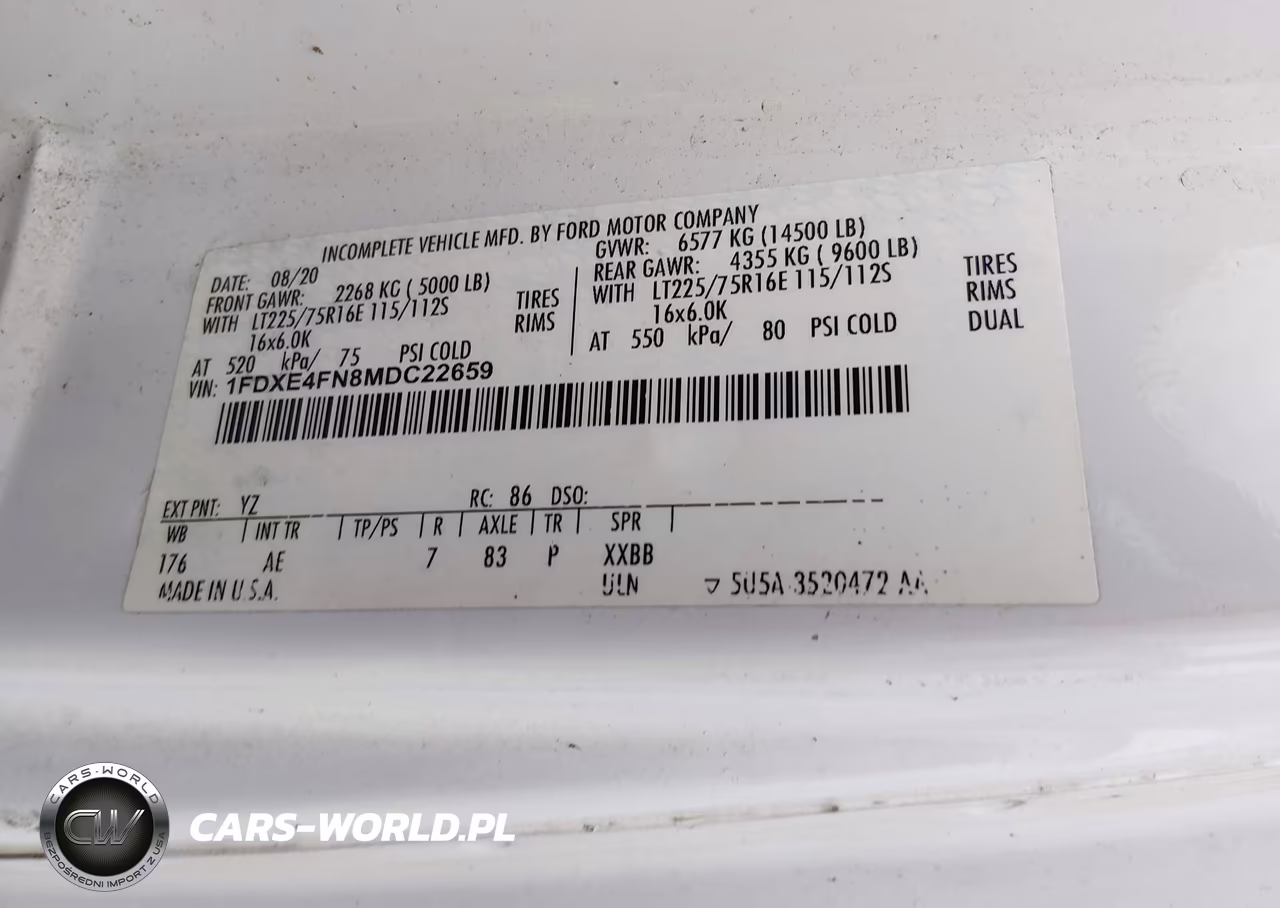2021 Ford E-450 Cutaway VIN:1FDXE4FN8MDC22659 - 9