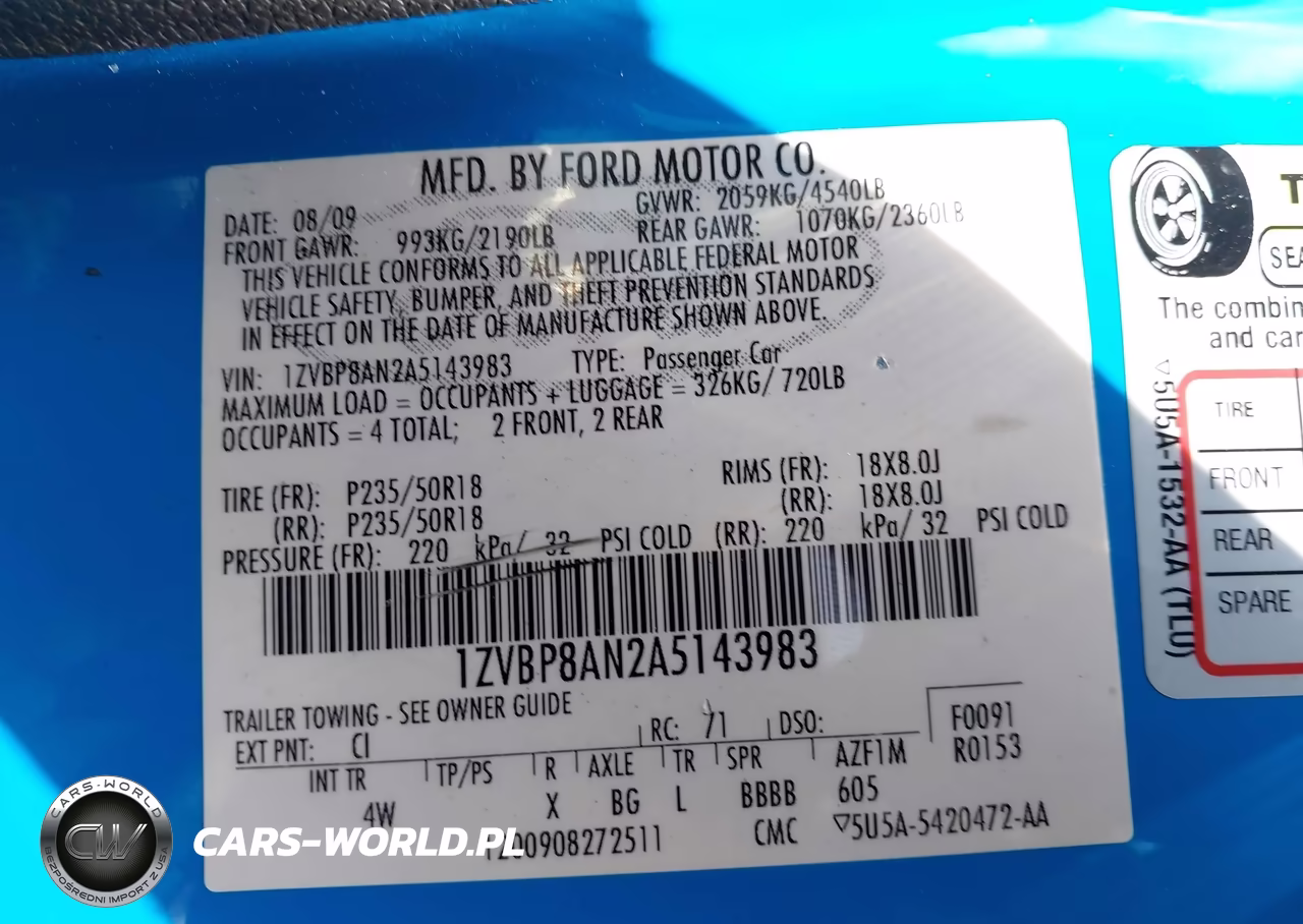 2010 Ford Mustang V6-V6 Premium VIN:1ZVBP8AN2A5143983 - 9