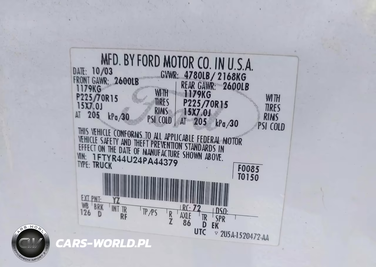 2004 Ford Ranger Edge-Tremor-Xlt VIN:1FTYR44U24PA44379 - 9