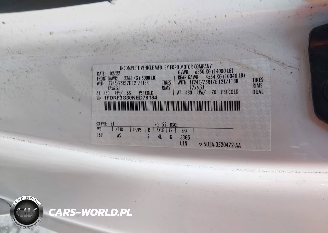 2022 Ford F-350 Chassis Xl VIN:1FDRF3G60NED79184 - 7