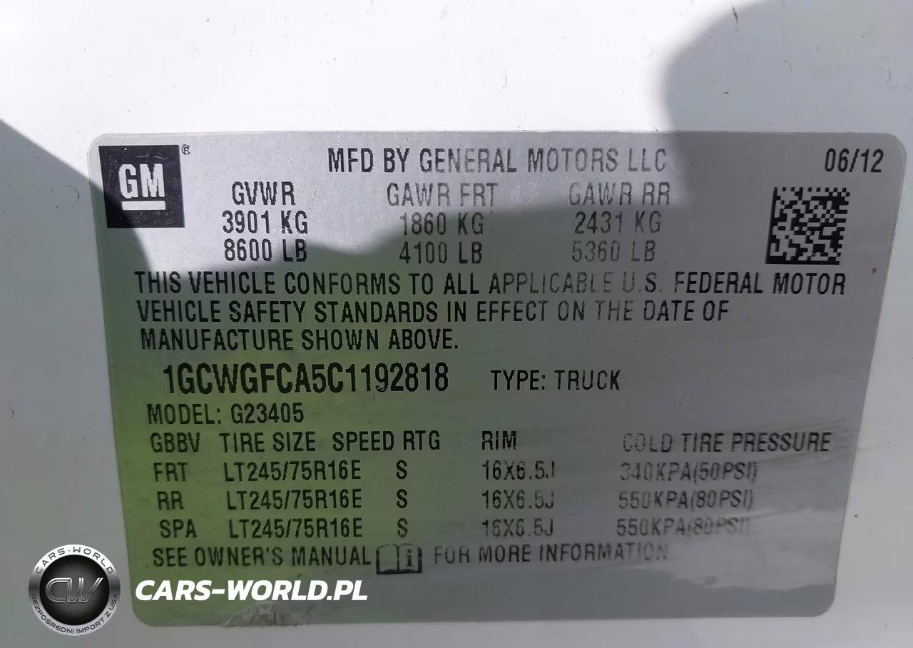 2012 Chevrolet Express 2500 Work Van VIN:1GCWGFCA5C1192818 - 9