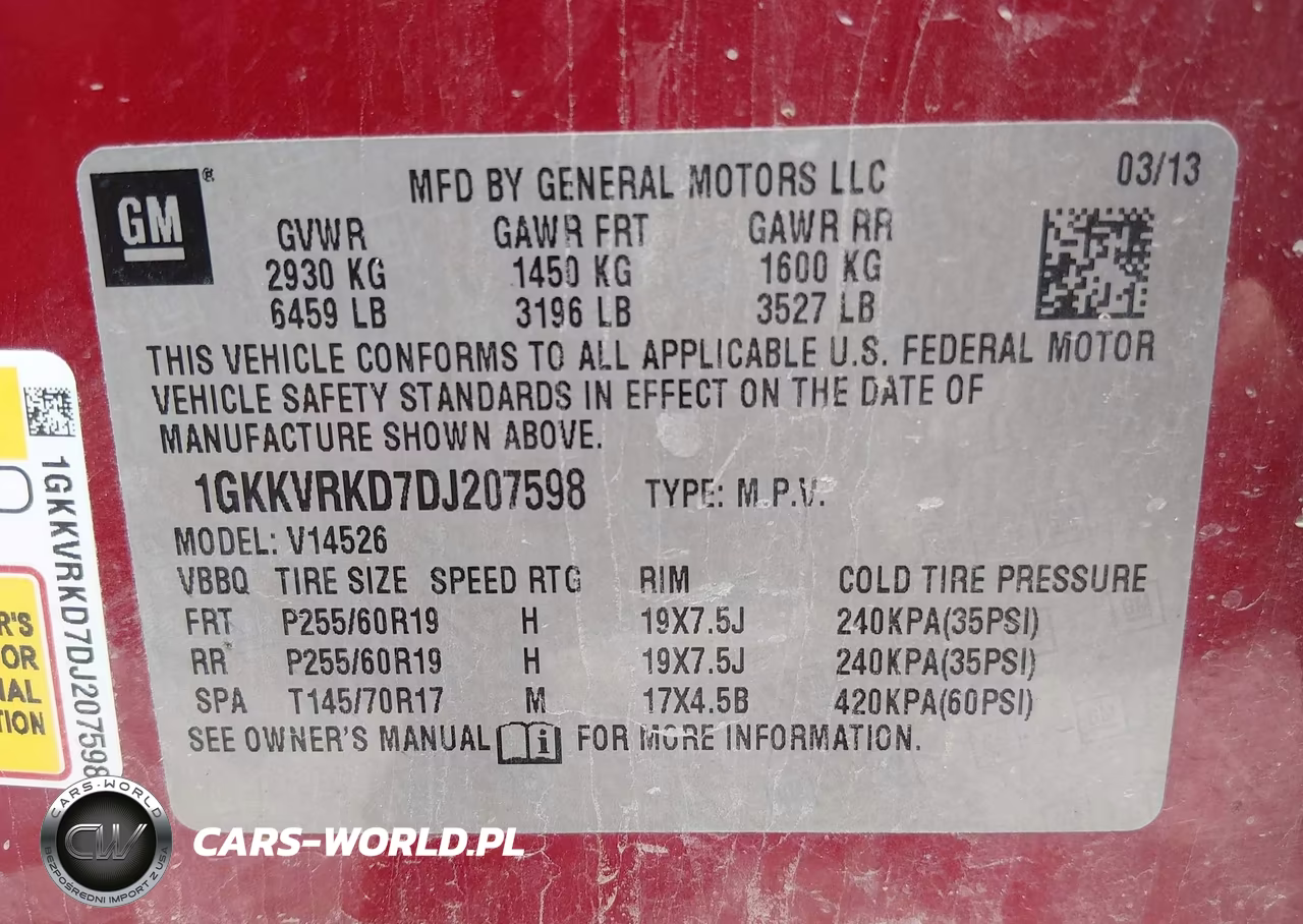 2013 GMC Acadia Slt-1 VIN:1GKKVRKD7DJ207598 - 9