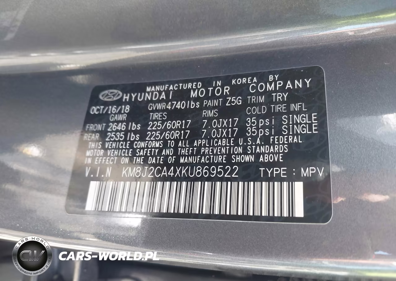 2019 Hyundai Tucson Se VIN:KM8J2CA4XKU869522 - 9