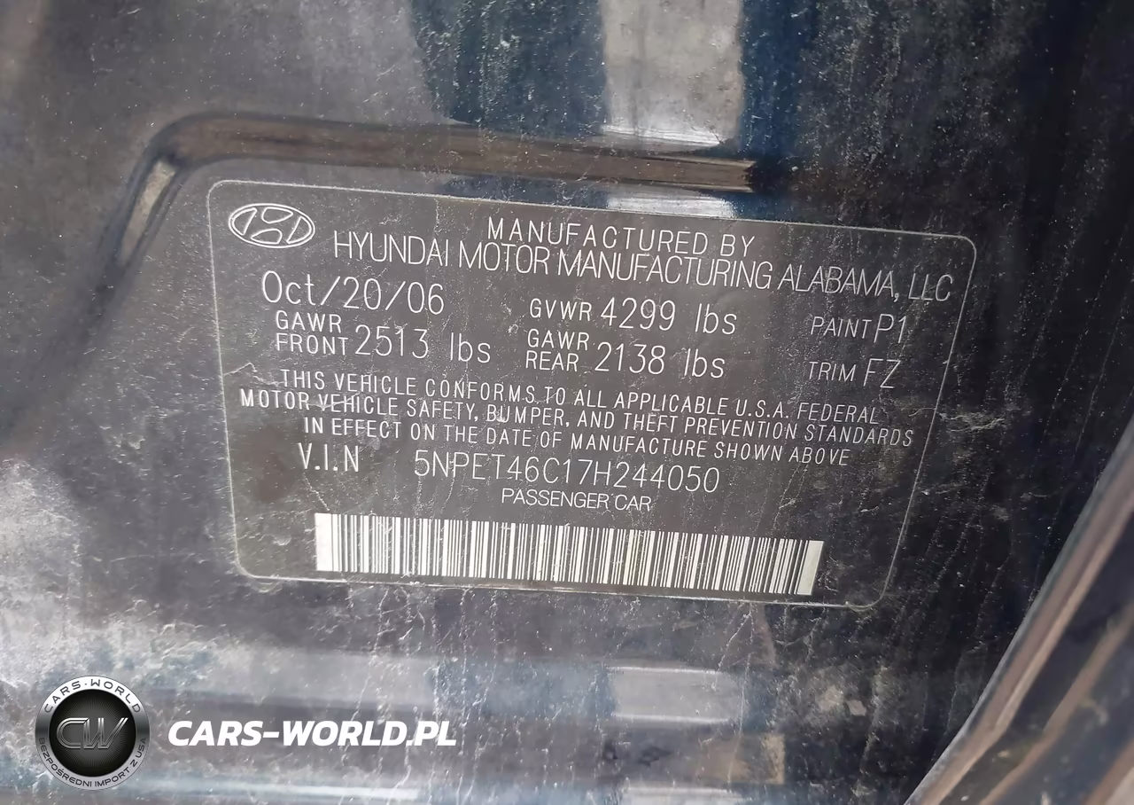 2007 Hyundai Sonata Gls VIN:5NPET46C17H244050 - 9