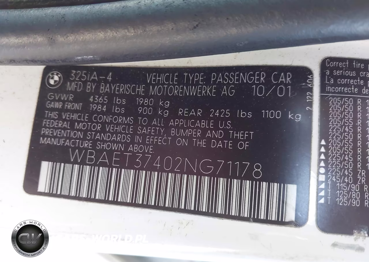 2002 BMW 325I VIN:WBAET37402NG71178 - 9