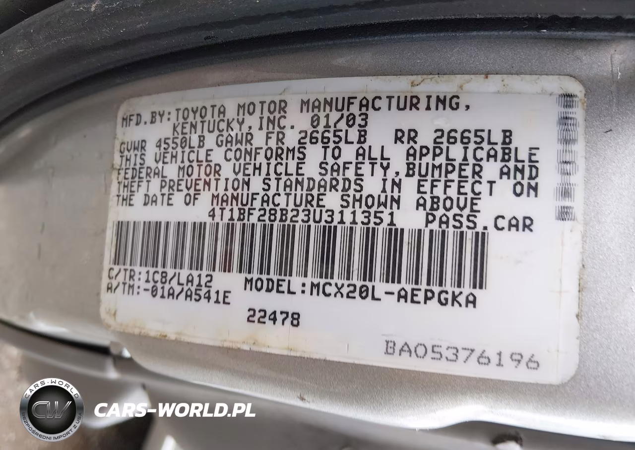 2003 Toyota Avalon Xls VIN:4T1BF28B23U311351 - 9