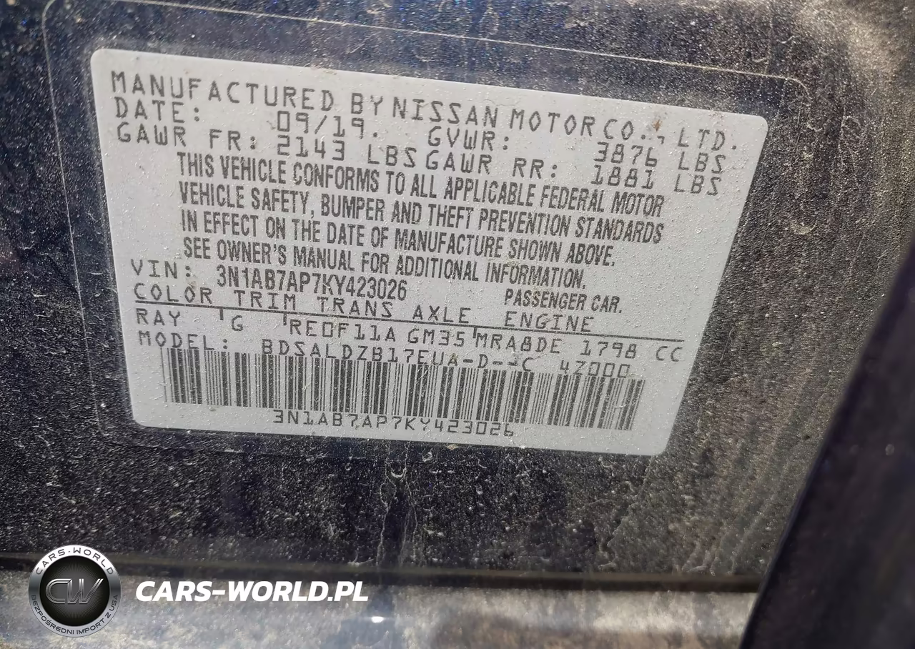 2019 Nissan Sentra Sv VIN:3N1AB7AP7KY423026 - 9
