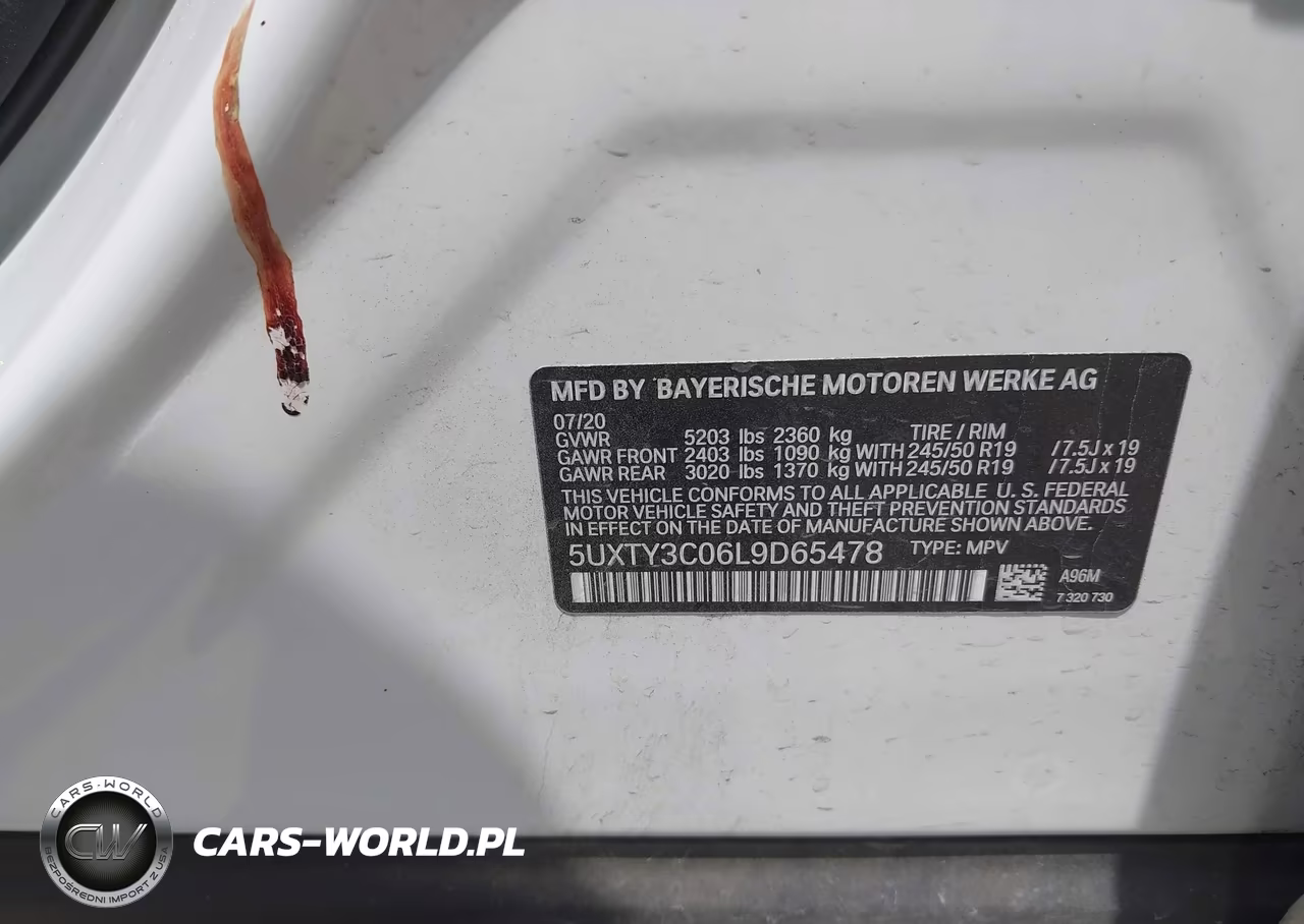 2020 BMW X3 Sdrive30I VIN:5UXTY3C06L9D65478 - 9