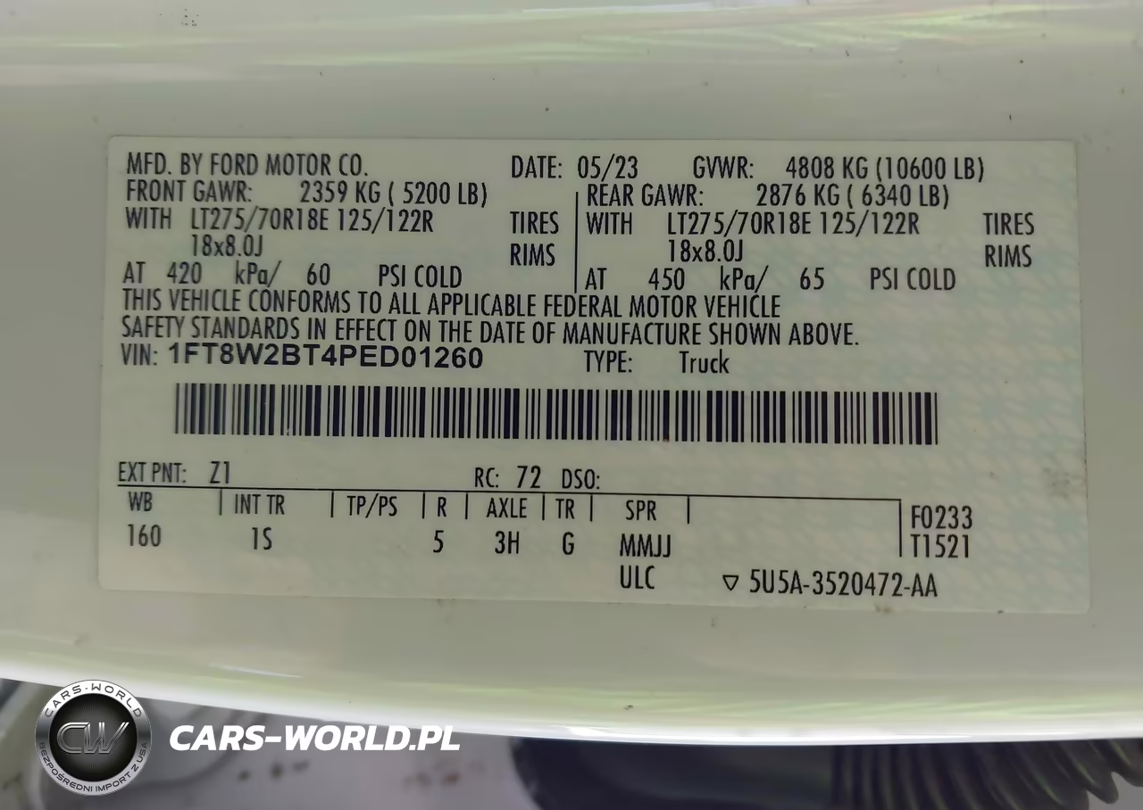 2023 Ford F-250 Xl VIN:1FT8W2BT4PED01260 - 8
