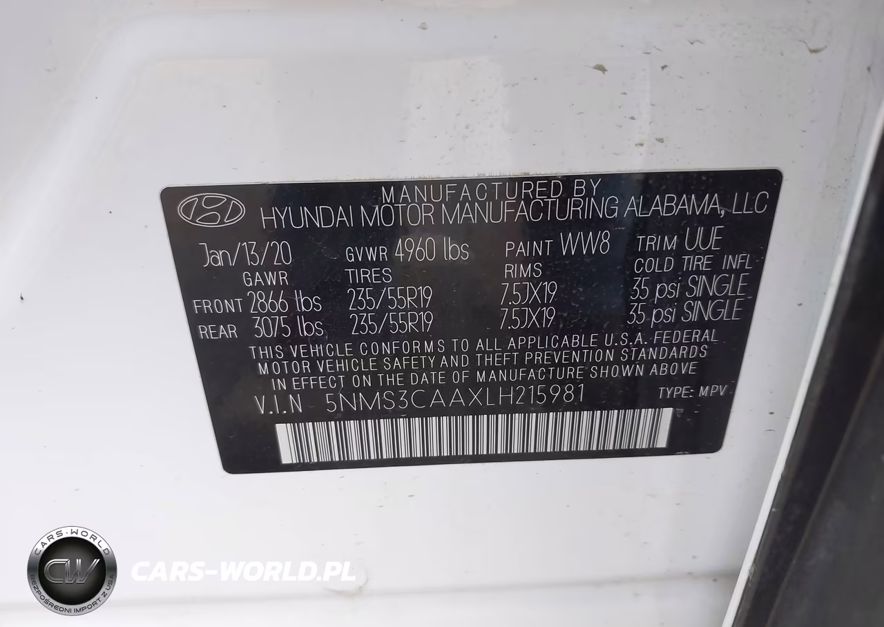 2020 Hyundai Santa Fe Sel 2.0T VIN:5NMS3CAAXLH215981 - 9