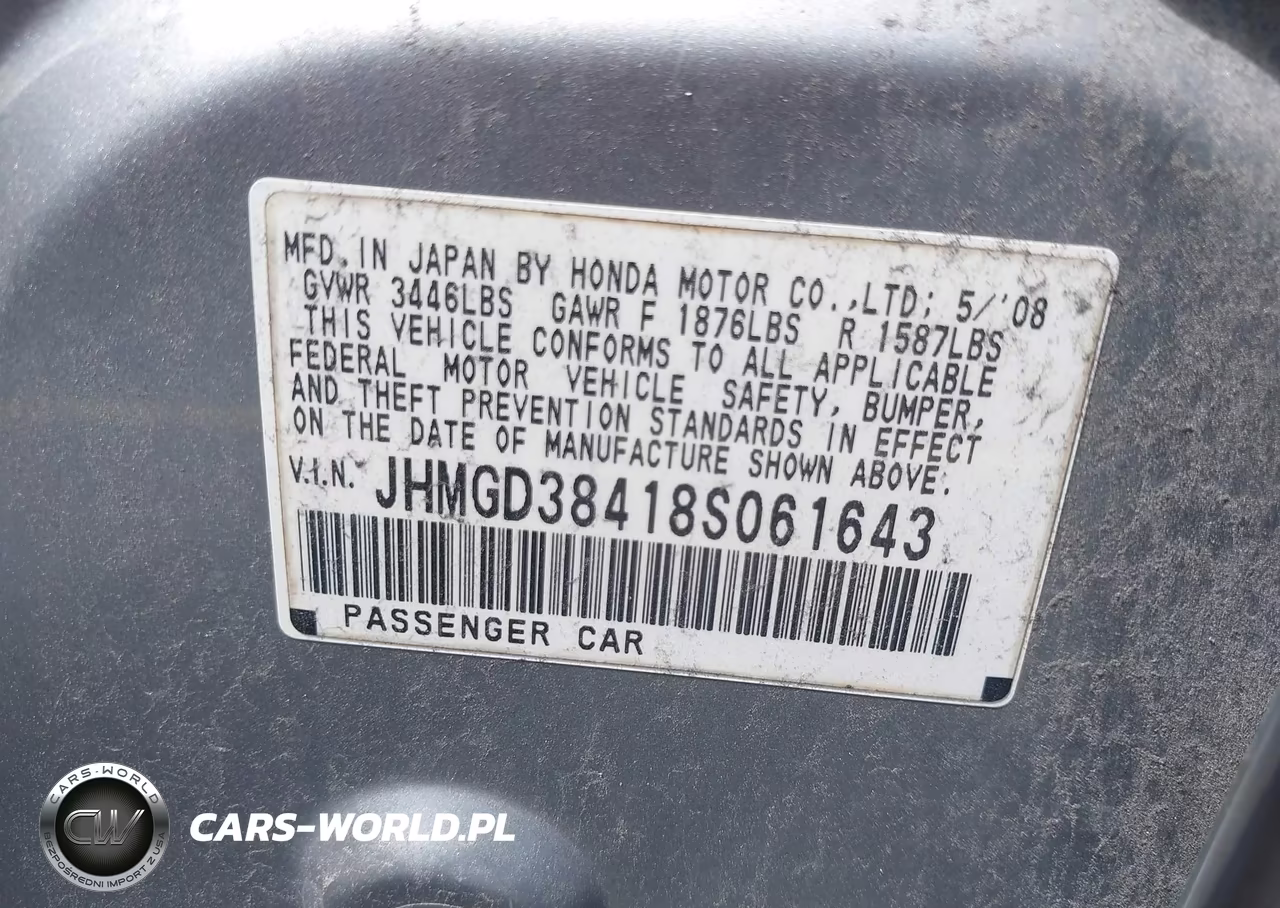 2008 Honda Fit VIN:JHMGD38418S061643 - 9