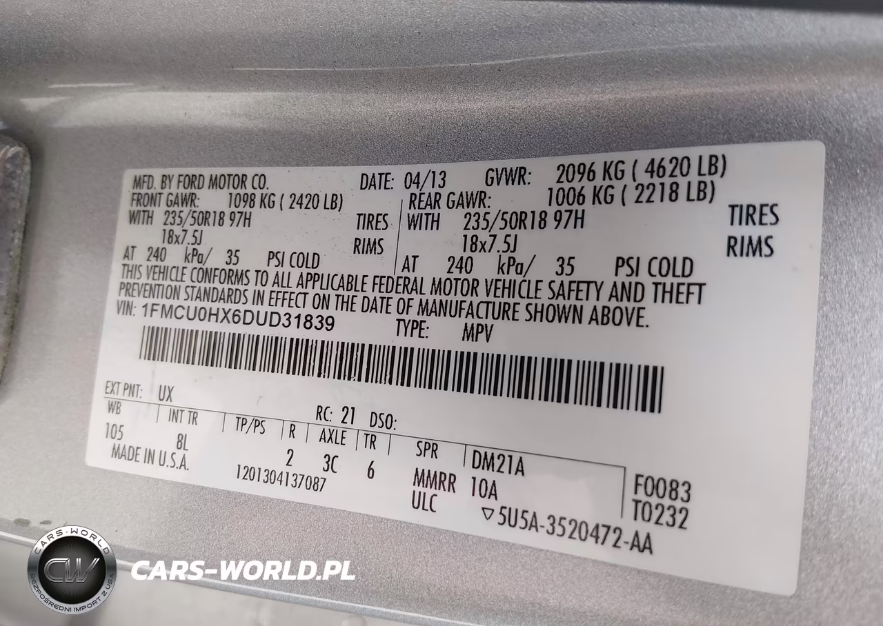 2013 Ford Escape Sel VIN:1FMCU0HX6DUD31839 - 9