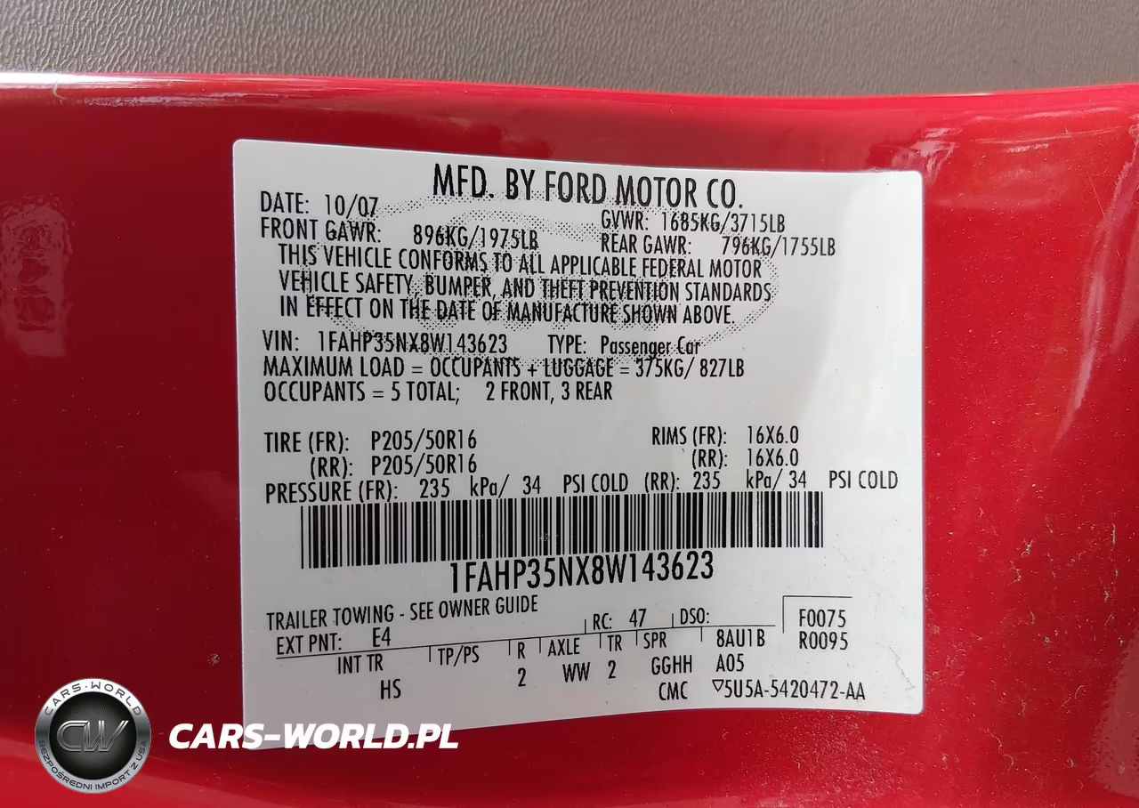 2008 Ford Focus Ses VIN:1FAHP35NX8W143623 - 9