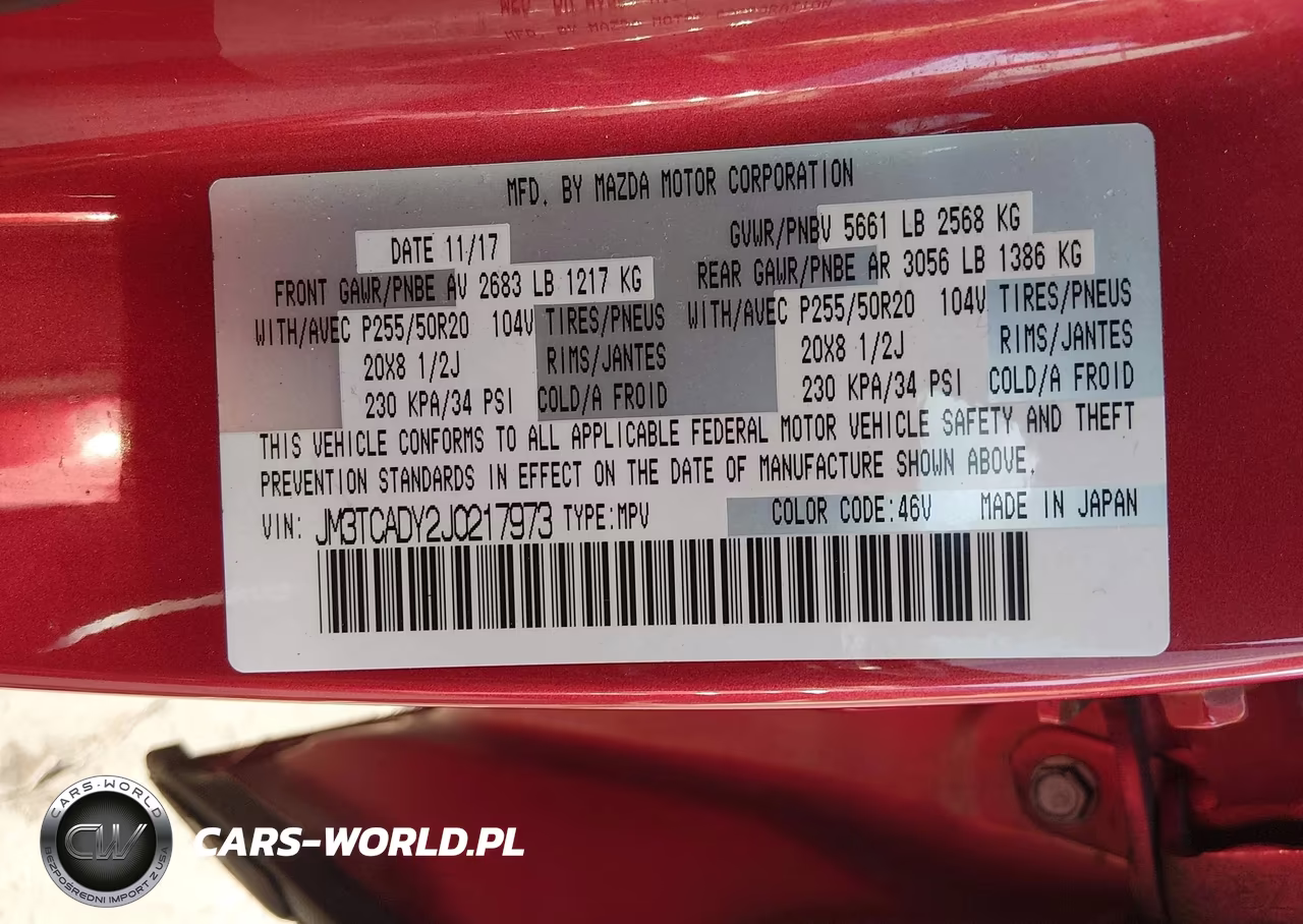 2018 Mazda Cx-9 Grand Touring VIN:JM3TCADY2J0217973 - 9