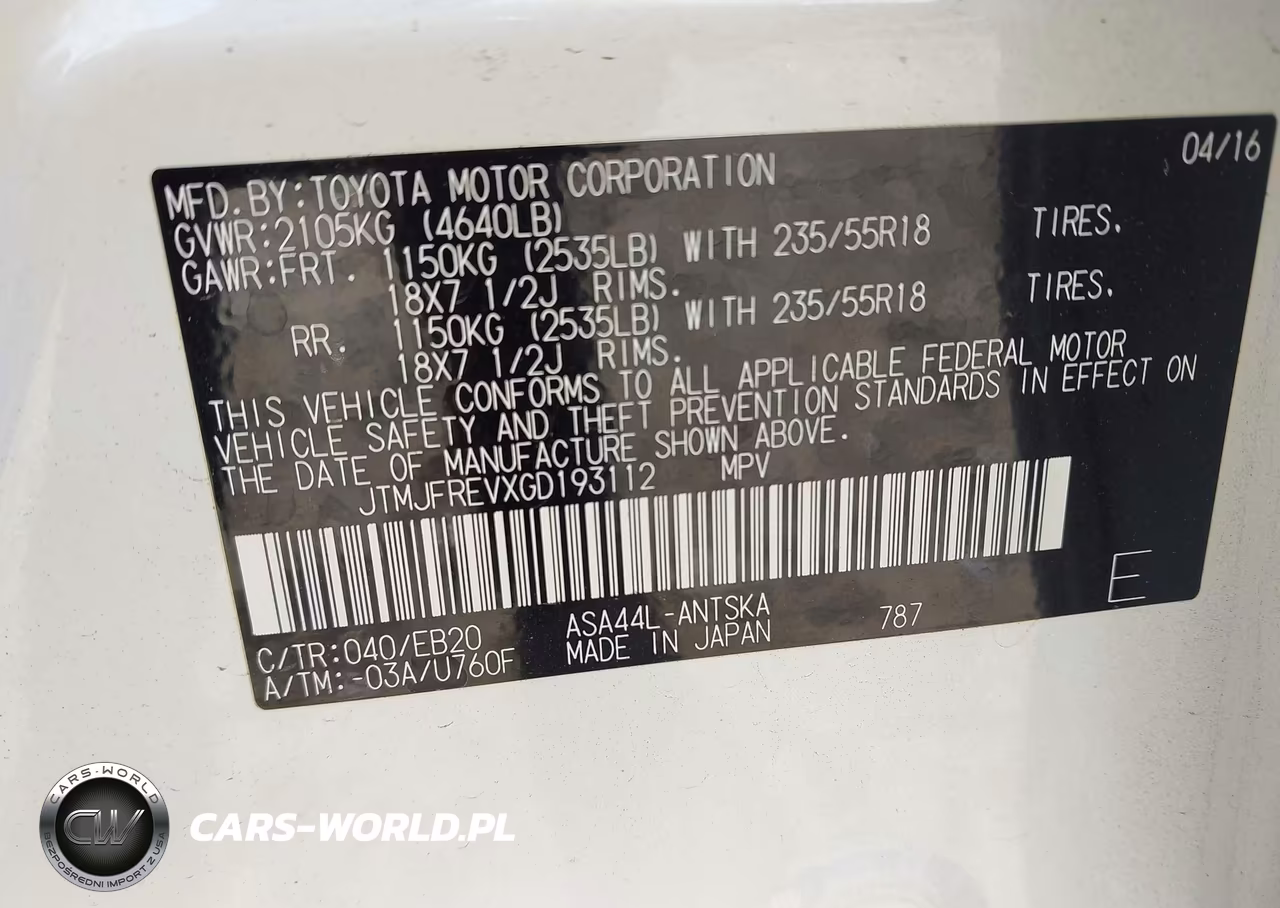 2016 Toyota Rav4 Se VIN:JTMJFREVXGD193112 - 9