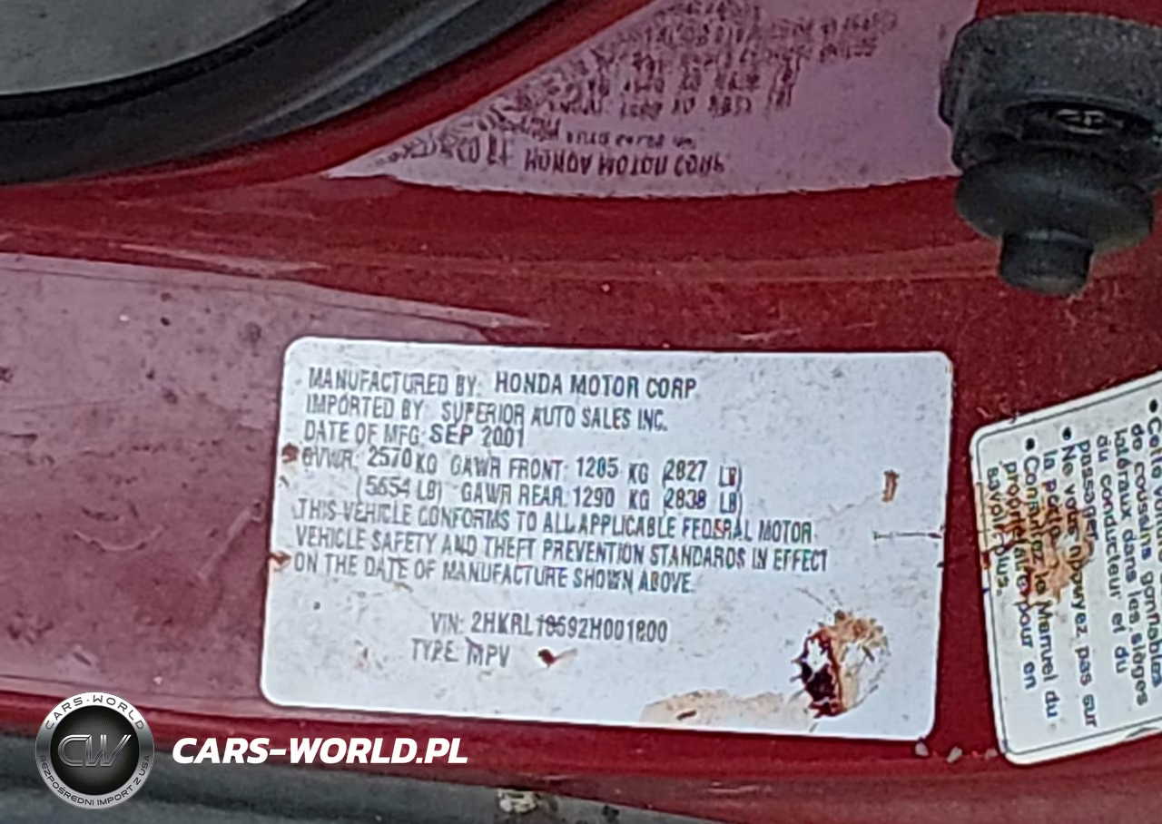 2002 Honda Odyssey Ex VIN:2HKRL18692H001800 - 9