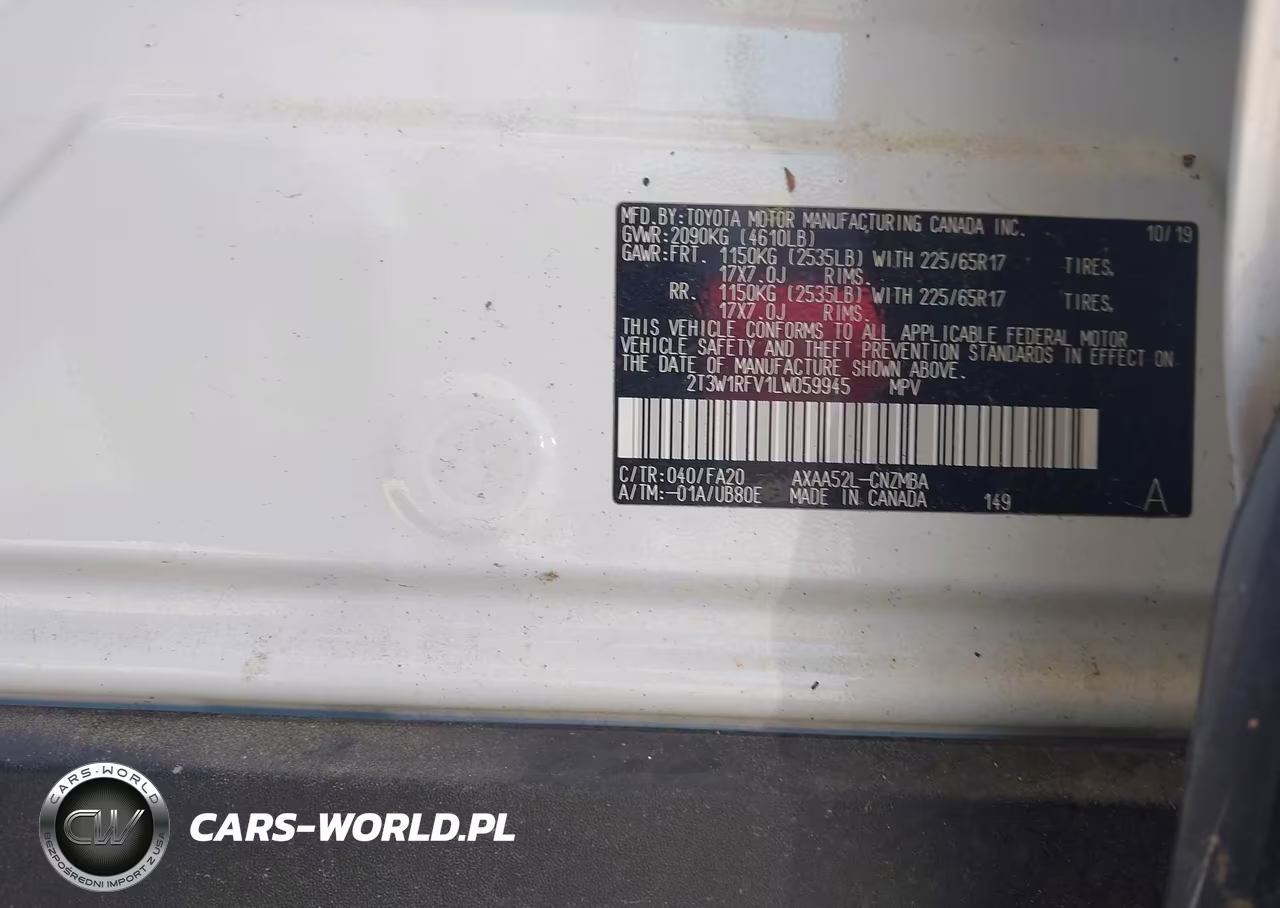 2020 Toyota Rav4 Xle VIN:2T3W1RFV1LW059945 - 9