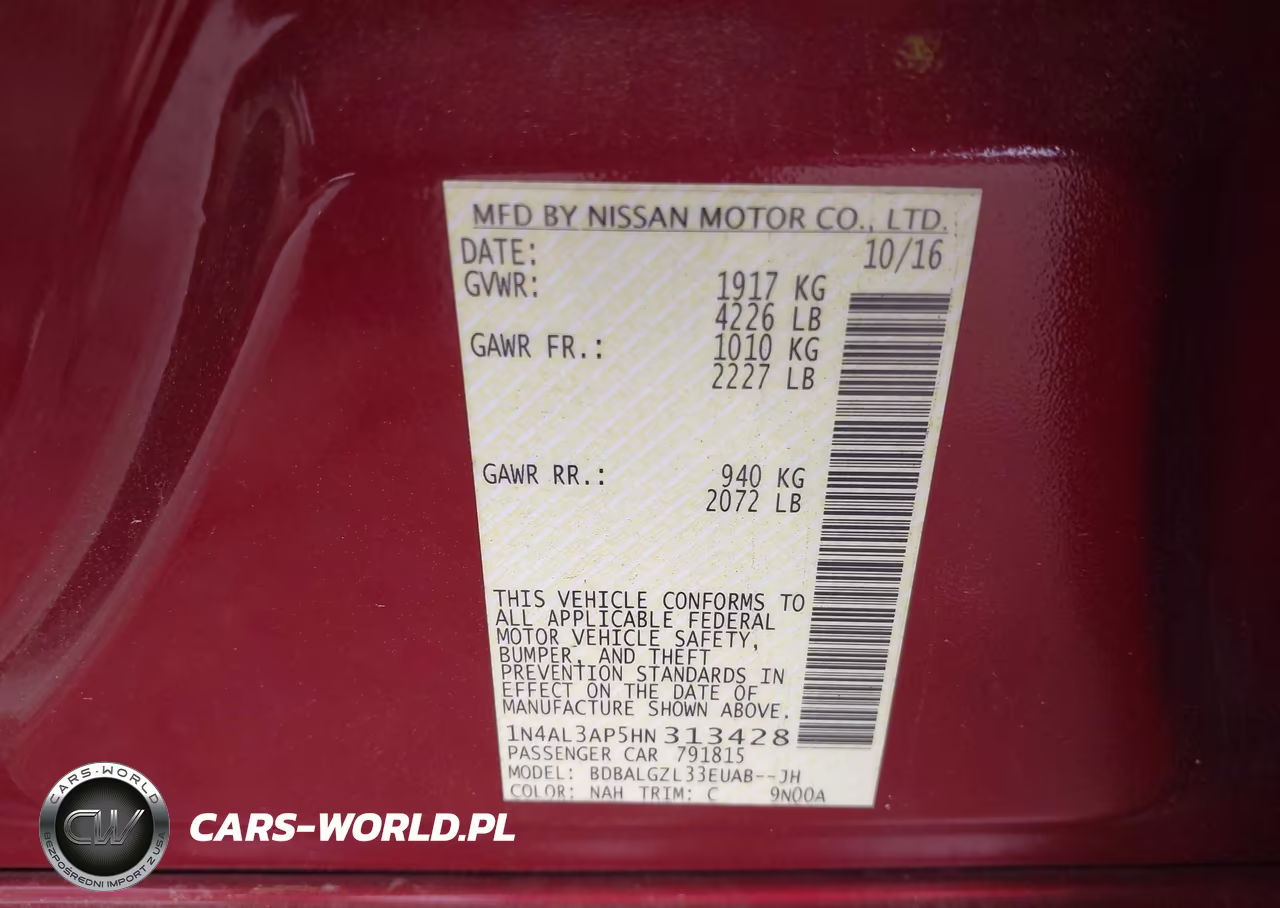 2017 Nissan Altima 2.5 S VIN:1N4AL3AP5HN313428 - 9