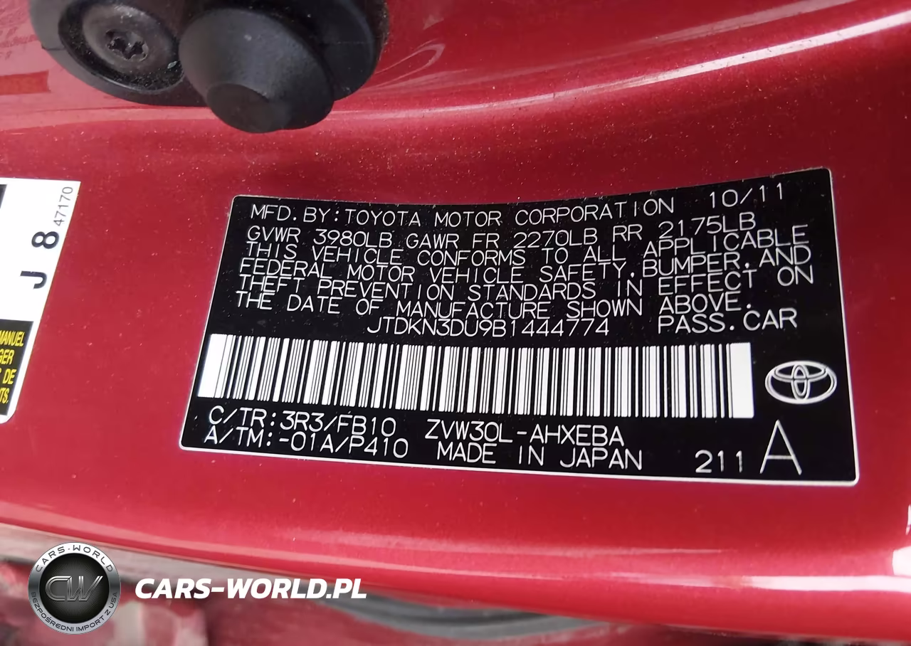 2011 Toyota Prius Two VIN:JTDKN3DU9B1444774 - 9