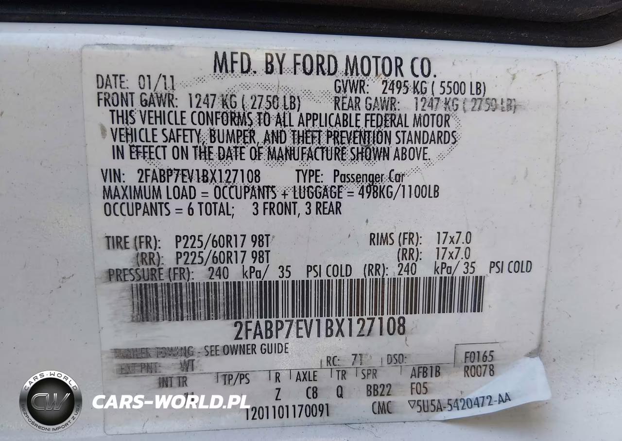 2011 Ford Crown Victoria Lx VIN:2FABP7EV1BX127108 - 9