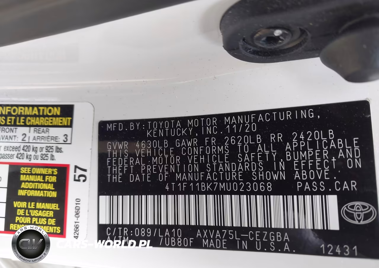 2021 Toyota Camry Xle Awd VIN:4T1F11BK7MU023068 - 9