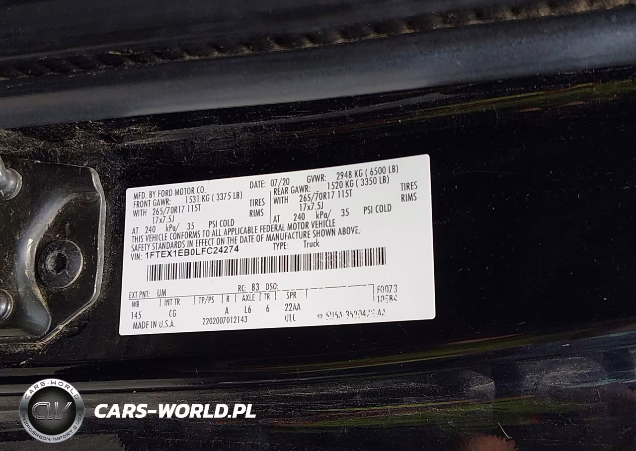 2020 Ford F-150 Xl VIN:1FTEX1EB0LFC24274 - 9