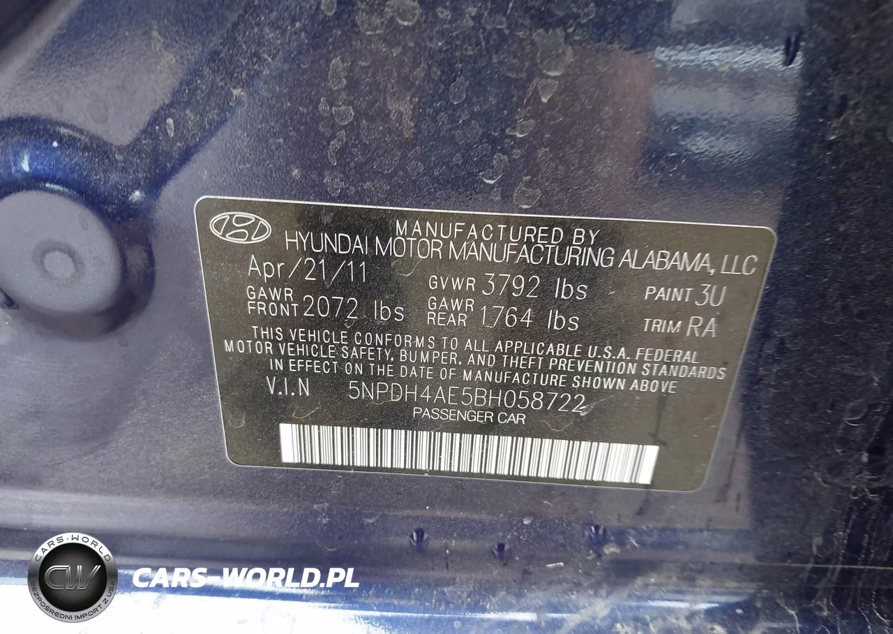 2011 Hyundai Elantra Gls VIN:5NPDH4AE5BH058722 - 9
