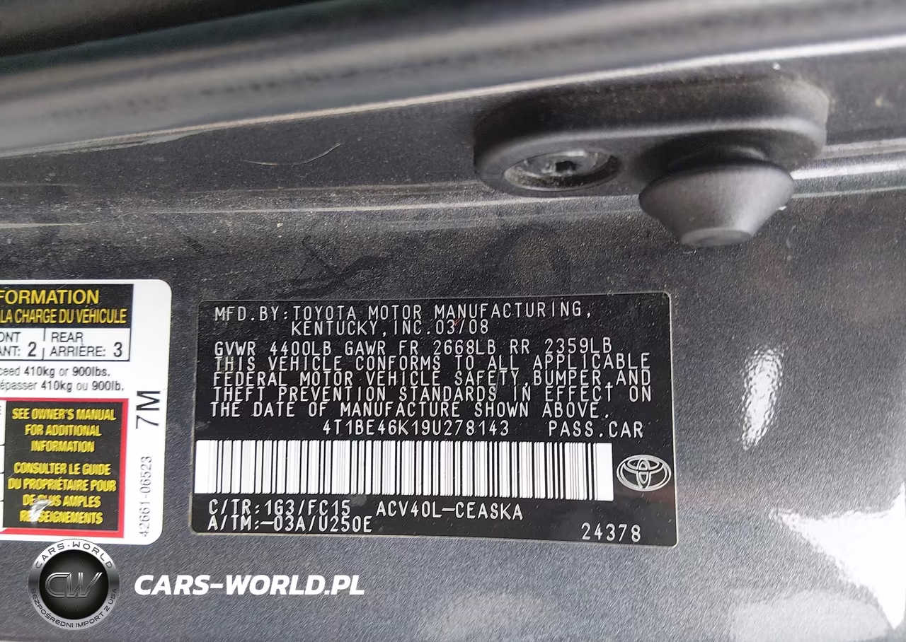 2009 Toyota Camry Se VIN:4T1BE46K19U278143 - 9