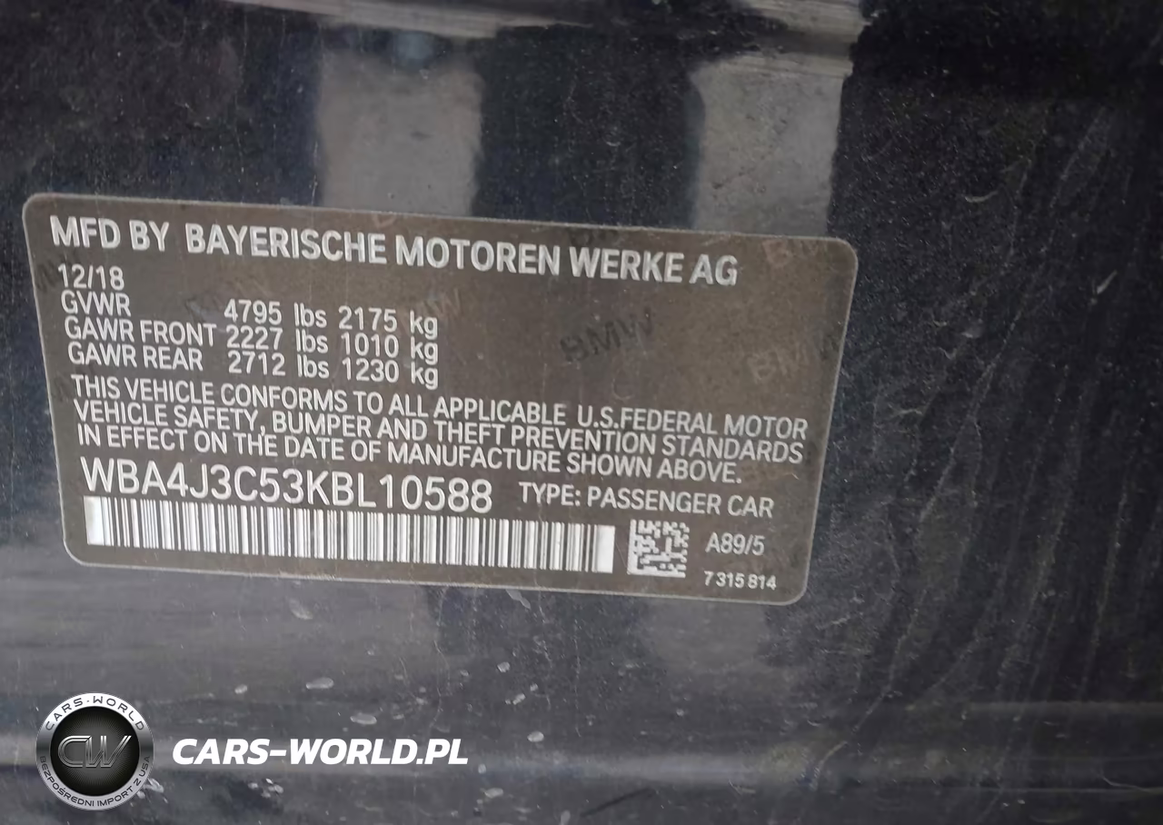 2019 BMW 430I Gran Coupe xDrive VIN:WBA4J3C53KBL10588 - 9