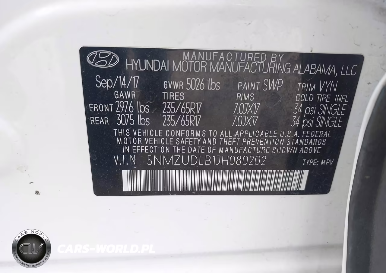 2018 Hyundai Santa Fe Sport 2.4L VIN:5NMZUDLB1JH080202 - 9