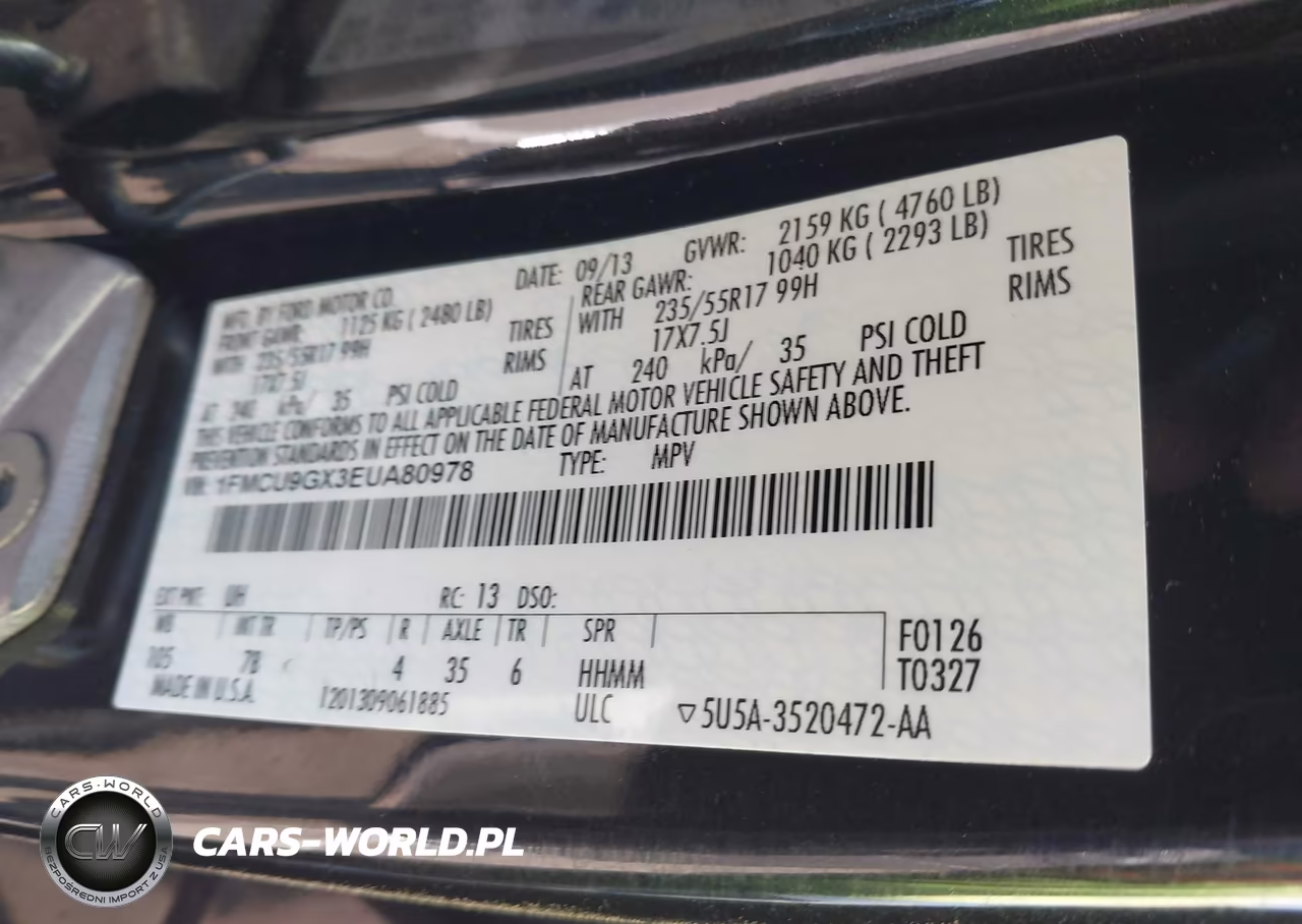 2014 Ford Escape Se VIN:1FMCU9GX3EUA80978 - 9
