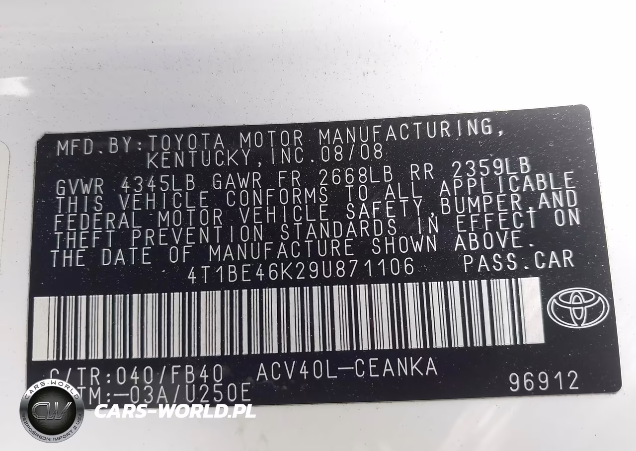2009 Toyota Camry Le VIN:4T1BE46K29U871106 - 9