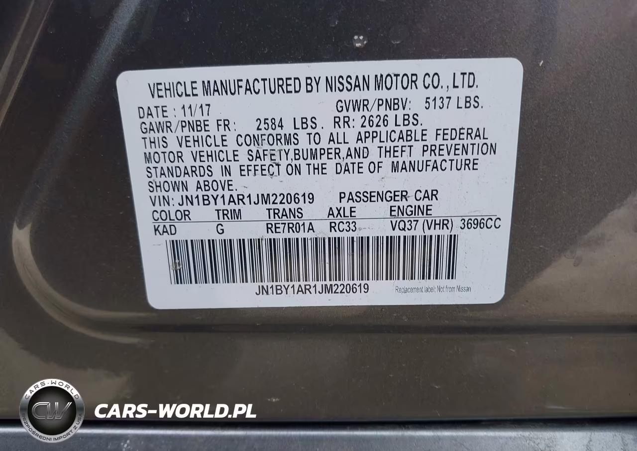 2018 Infiniti Q70 3.7X Luxe VIN:JN1BY1AR1JM220619 - 9