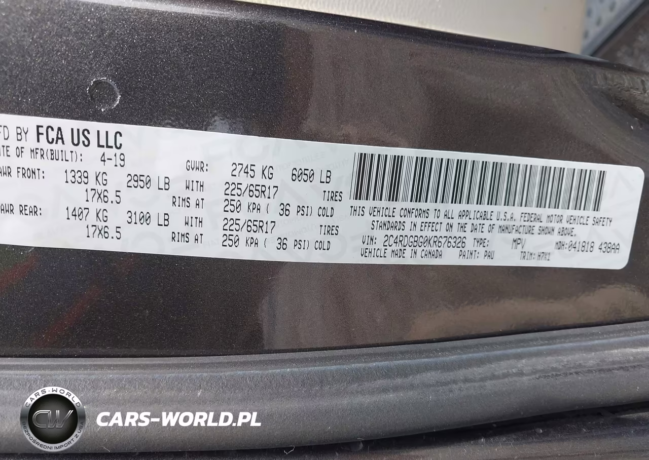 2019 Dodge Grand Caravan Se VIN:2C4RDGBG0KR676326 - 9