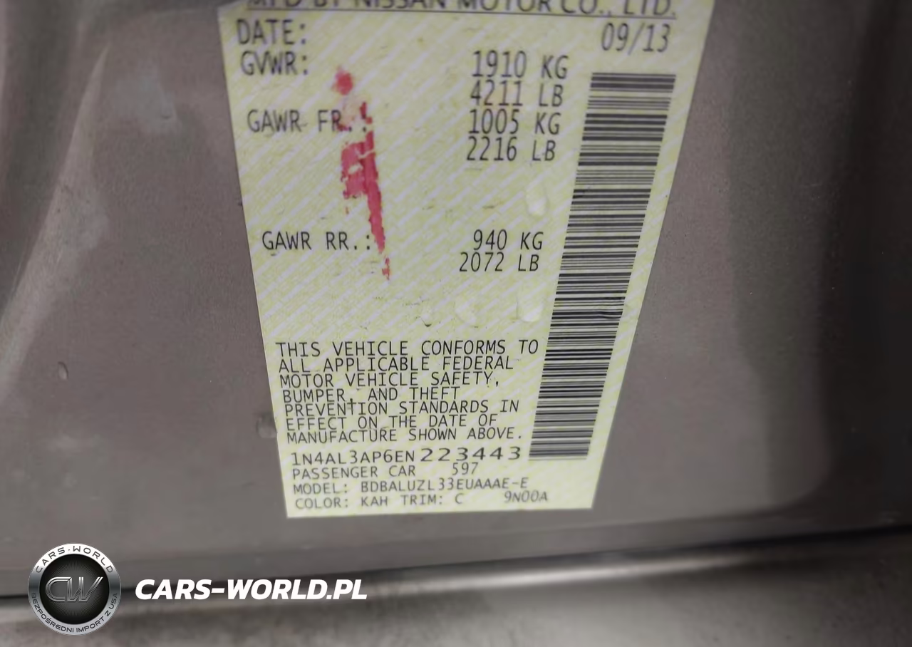 2014 Nissan Altima 2.5 Sv VIN:1N4AL3AP6EN223443 - 9
