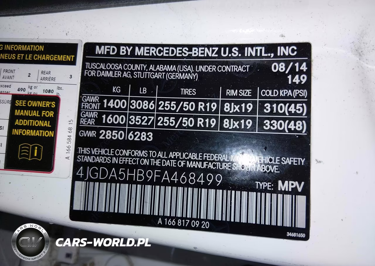2015 Mercedes-Benz Ml 350 4Matic VIN:4JGDA5HB9FA468499 - 9