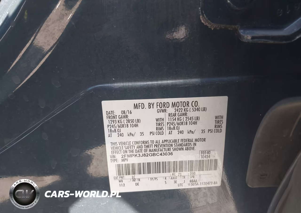 2016 Ford Edge Sel VIN:2FMPK3J82GBC43036 - 9