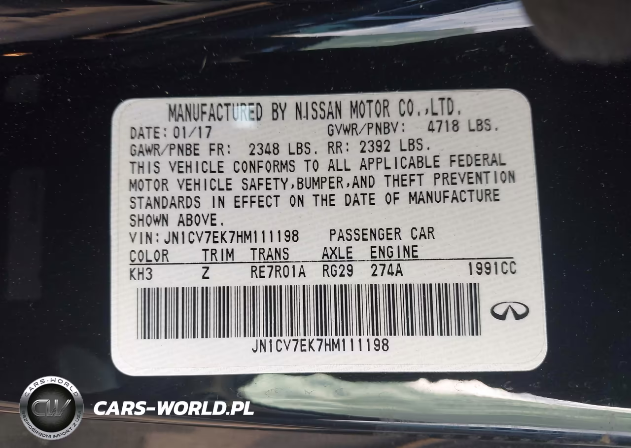 2017 Infiniti Q60 2.0T Premium VIN:JN1CV7EK7HM111198 - 9