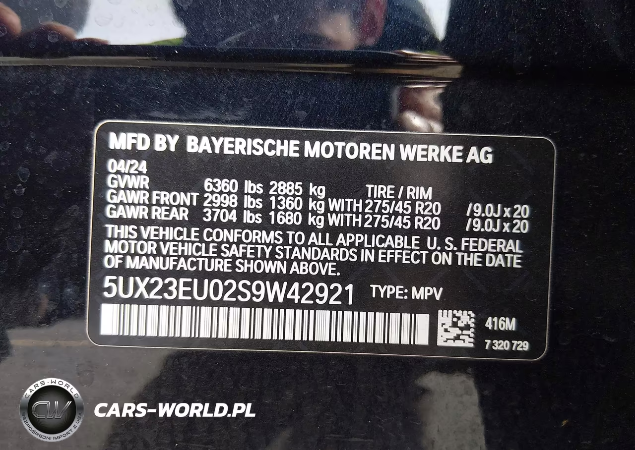 2025 BMW X5 xDrive40I VIN:5UX23EU02S9W42921 - 9